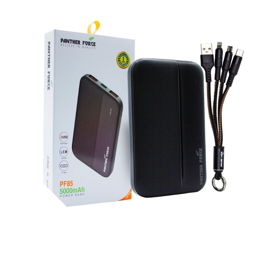PANTHER FORCE 5000mAh Power Bank - PF85 | Dual USB Portable Charger | Fast Charging for iPhone, Samsung, Google Pixel & More | Safe & Compact Power Bank for On-the-Go Charging PANTHER FORCE 5000mAh Power Bank - PF85 | Dual USB Portable Charger | Fast Charging for iPhone, Samsung, Google Pixel & More | Safe & Compact Power Bank for On-the-Go Charging